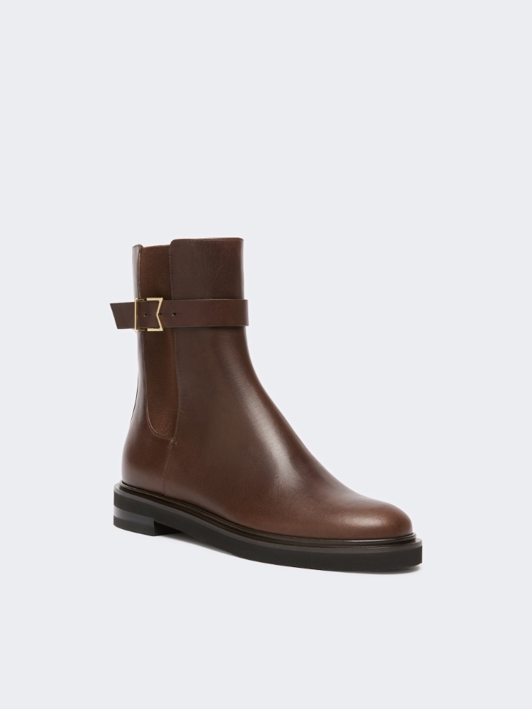 Leather Chelsea boots - DARK BROWN - Max Mara - 2
