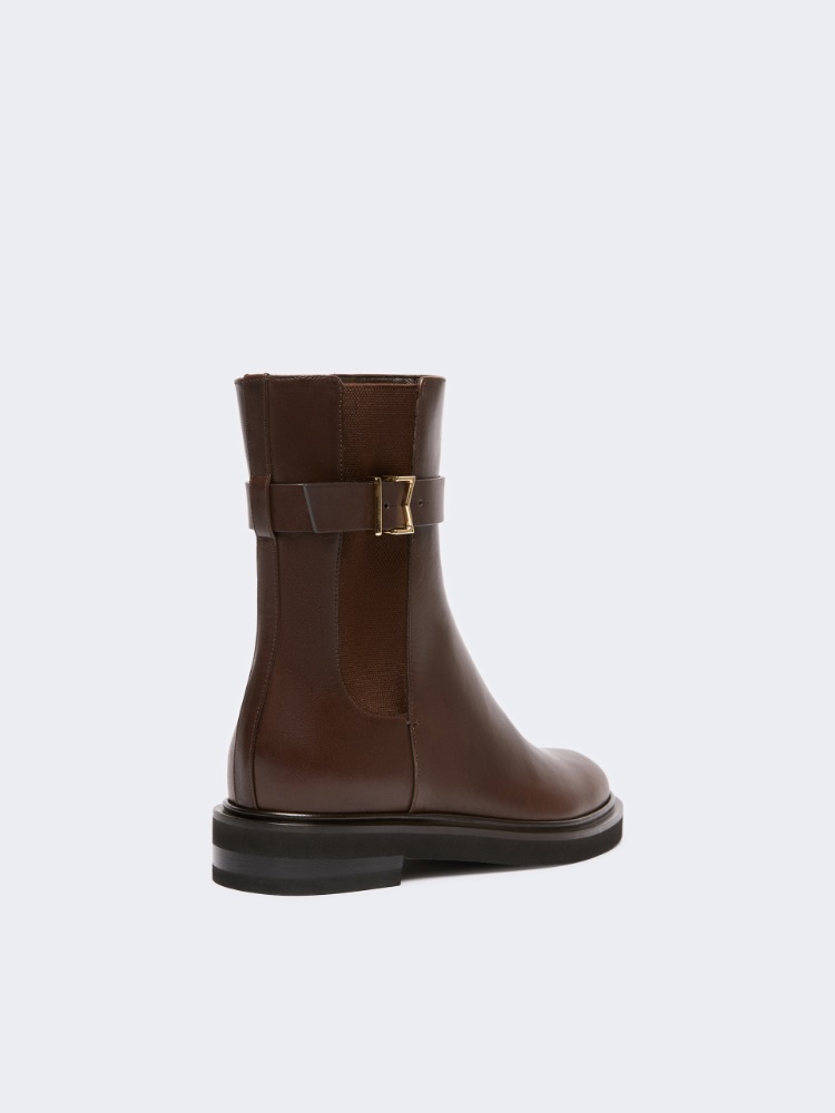 Leather Chelsea boots - DARK BROWN - Max Mara - 3