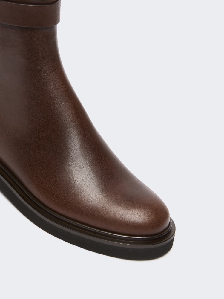 Leather Chelsea boots - DARK BROWN - Max Mara - 4