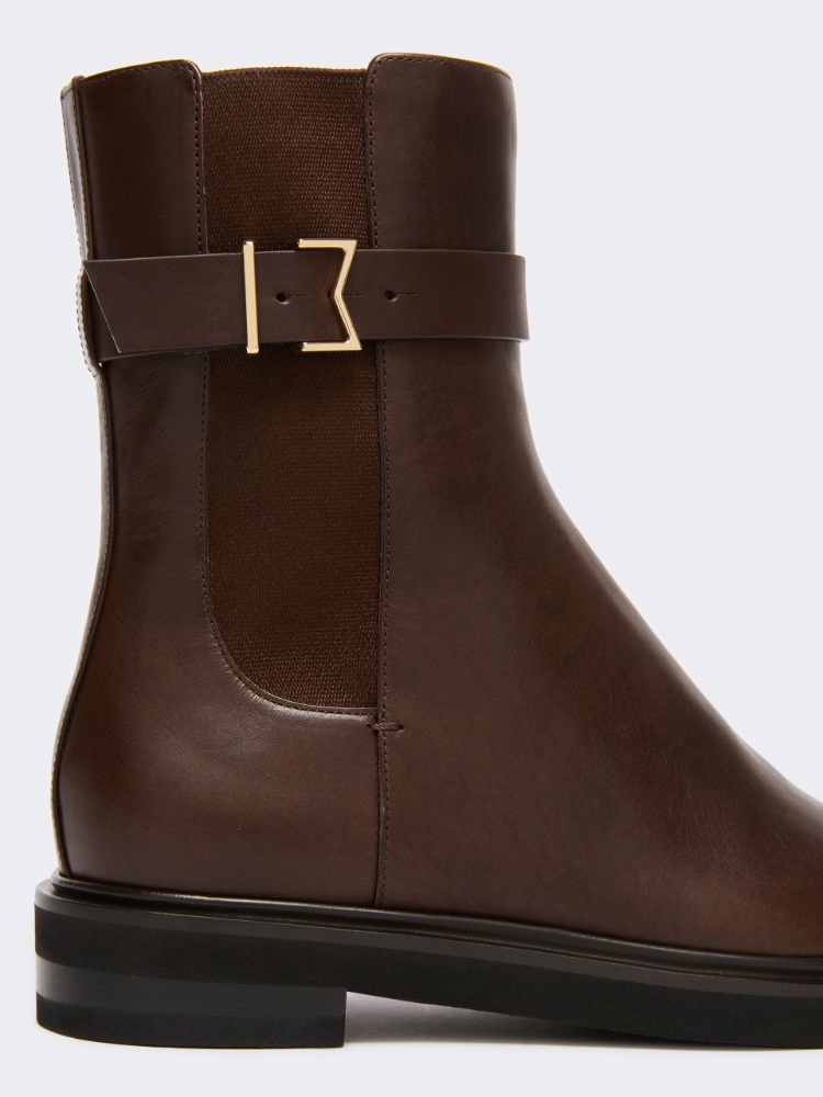 Leather Chelsea boots - DARK BROWN - Max Mara - 5