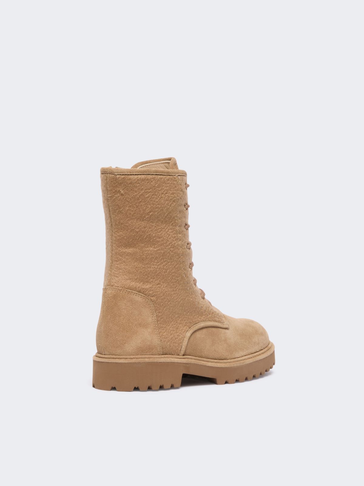 Cashmere and suede combat boots - CAMEL - Max Mara - 3