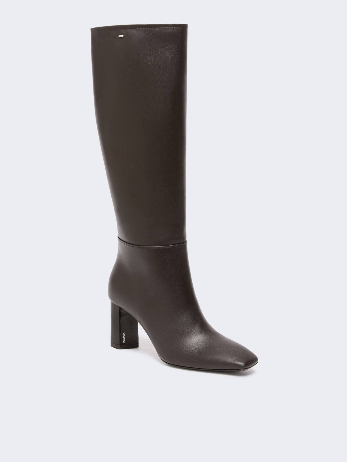 Smooth leather high boot - DARK BROWN - Max Mara - 2