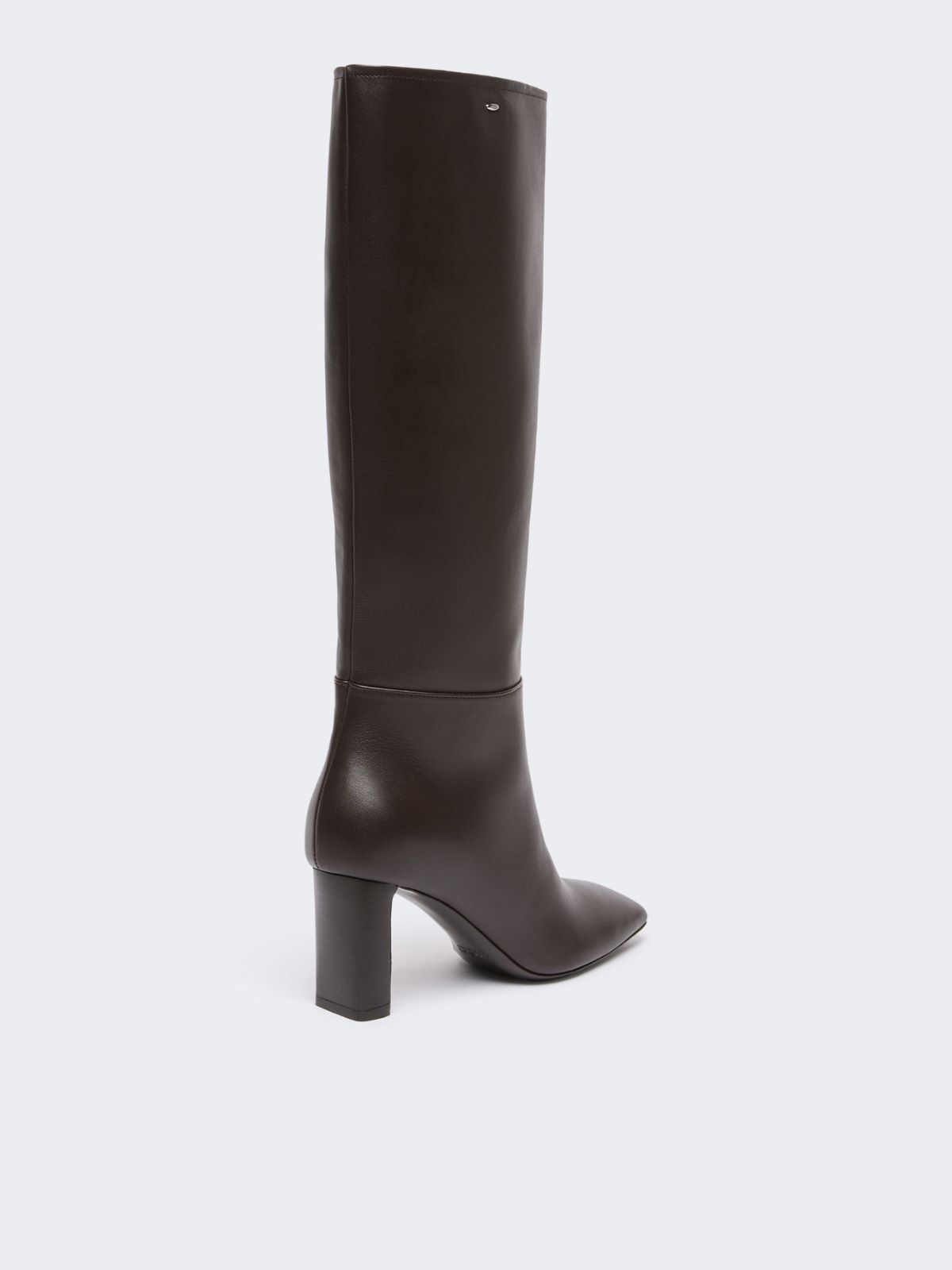Smooth leather high boot - DARK BROWN - Max Mara - 3