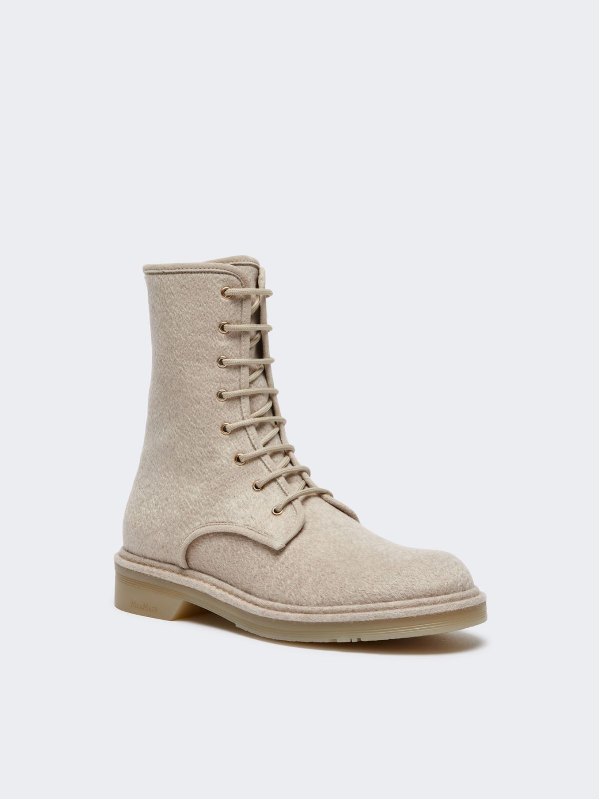 Combat boots in pure cashmere - BEIGE - 2