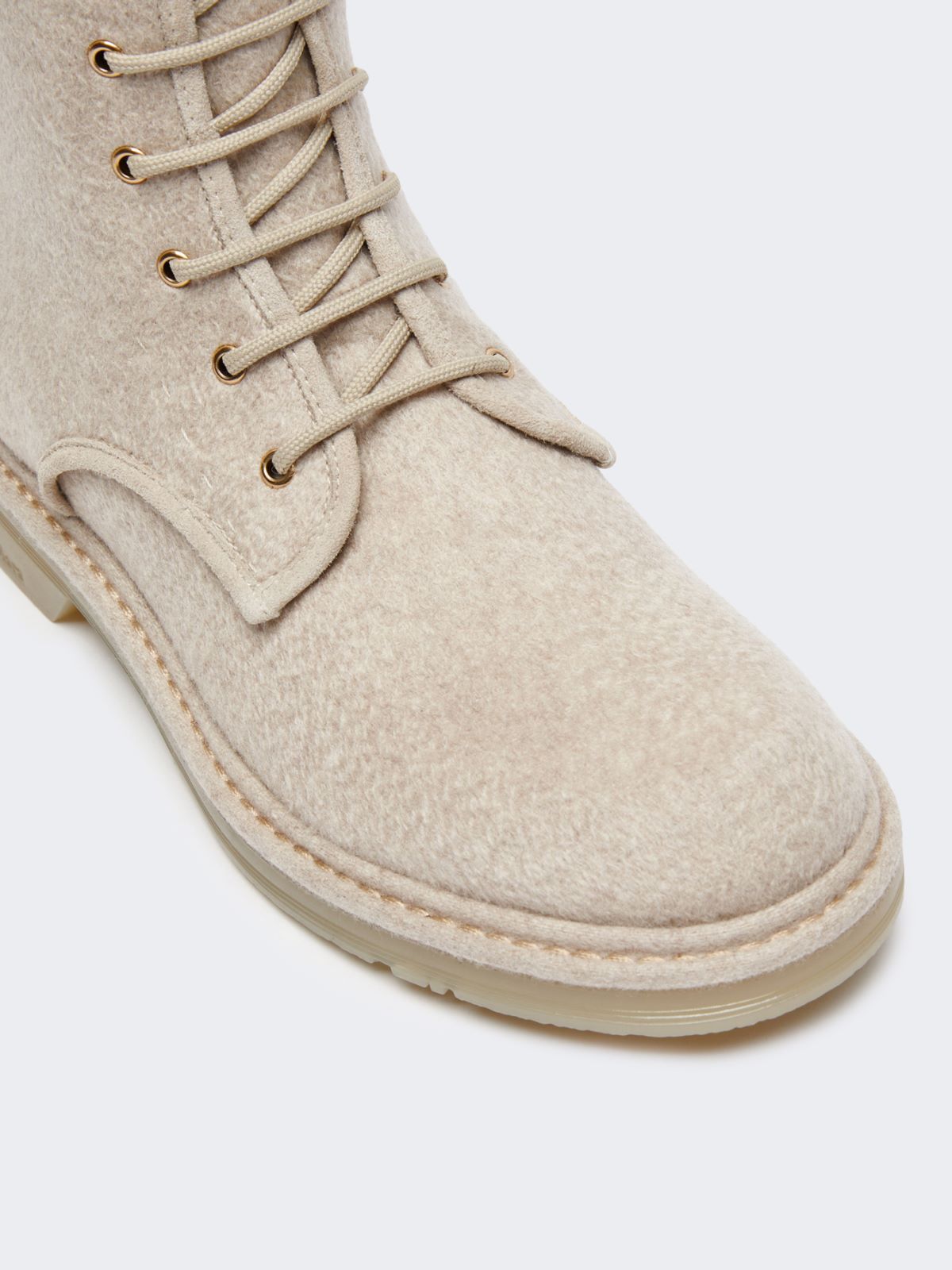 Combat boots in pure cashmere - BEIGE - 3