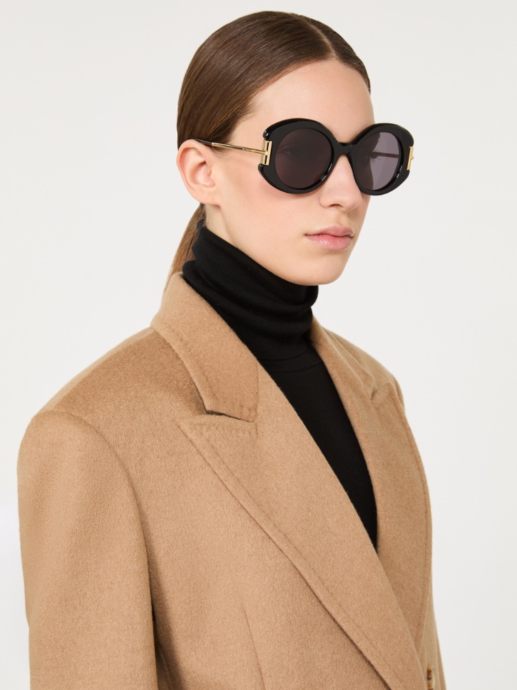 [バディア] ラウンド アセテート サングラス - BLACK - Max Mara - 4