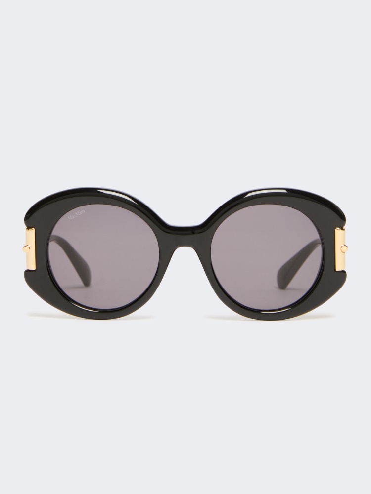 [バディア] ラウンド アセテート サングラス - BLACK - Max Mara
