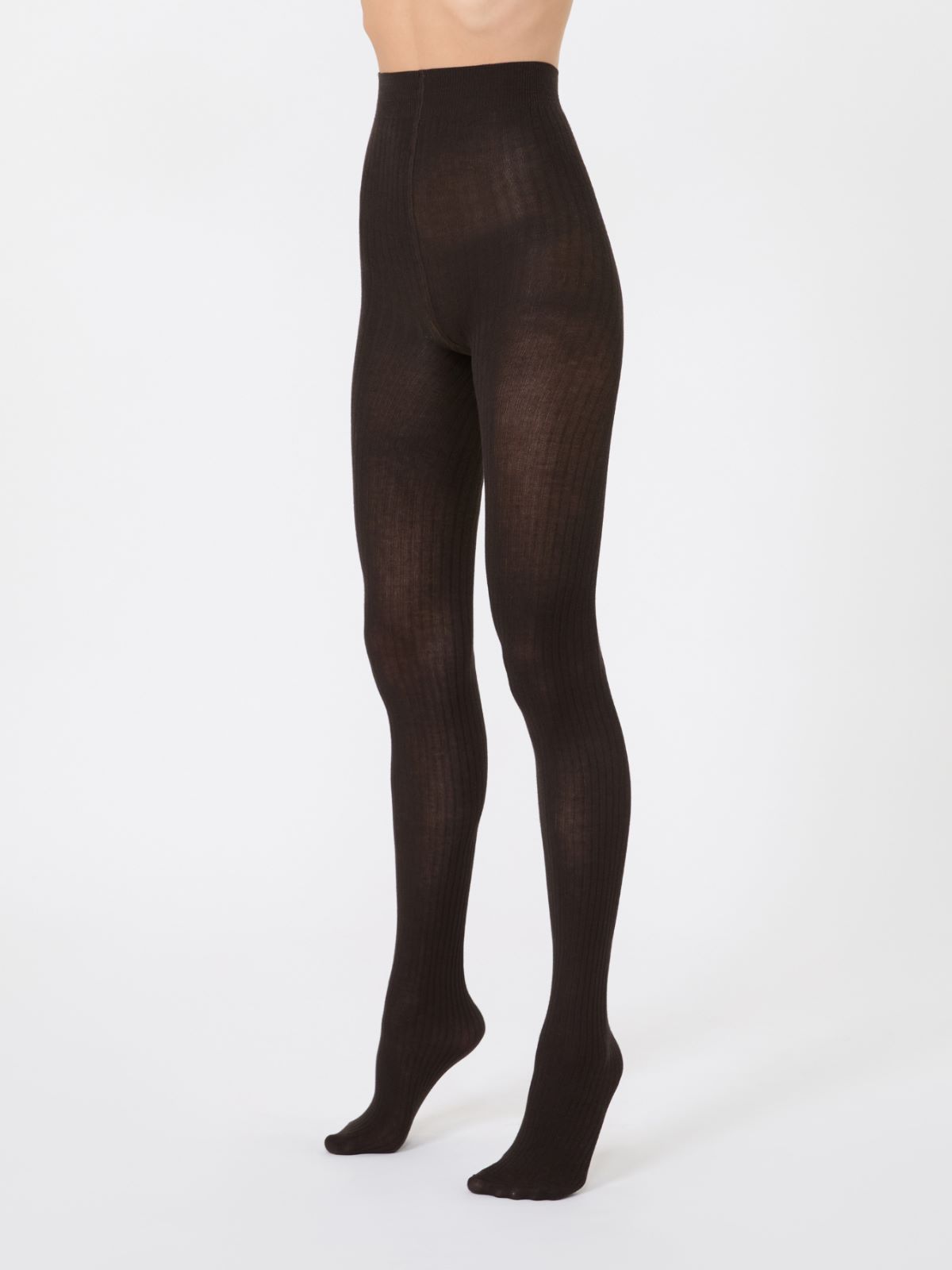 Collants en coton côtelé - BRUN FONCE - Max Mara