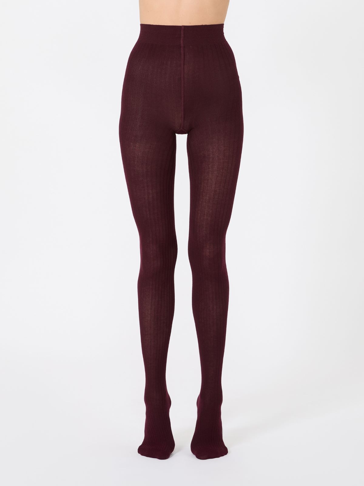 Collants en coton côtelé - ROUGE FONCE' - Max Mara - 2
