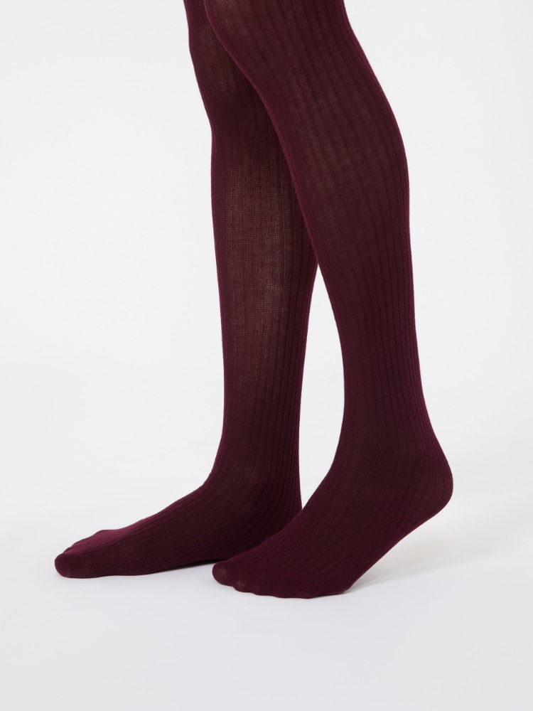 Collants en coton côtelé - ROUGE FONCE' - Max Mara - 3