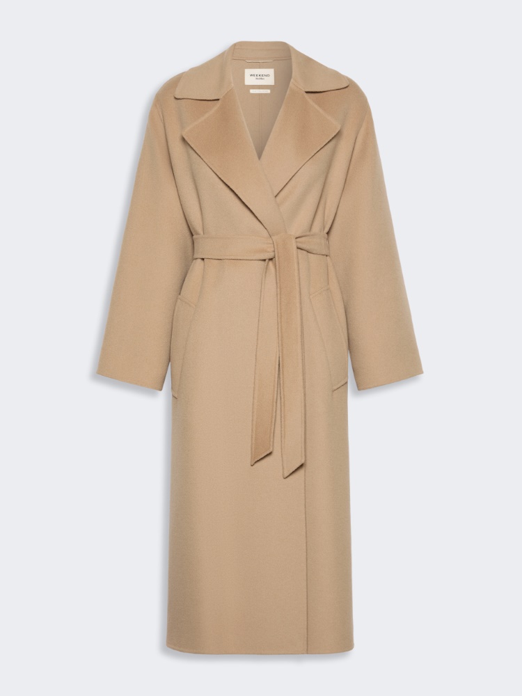 Double wool-blend coat - CAMEL