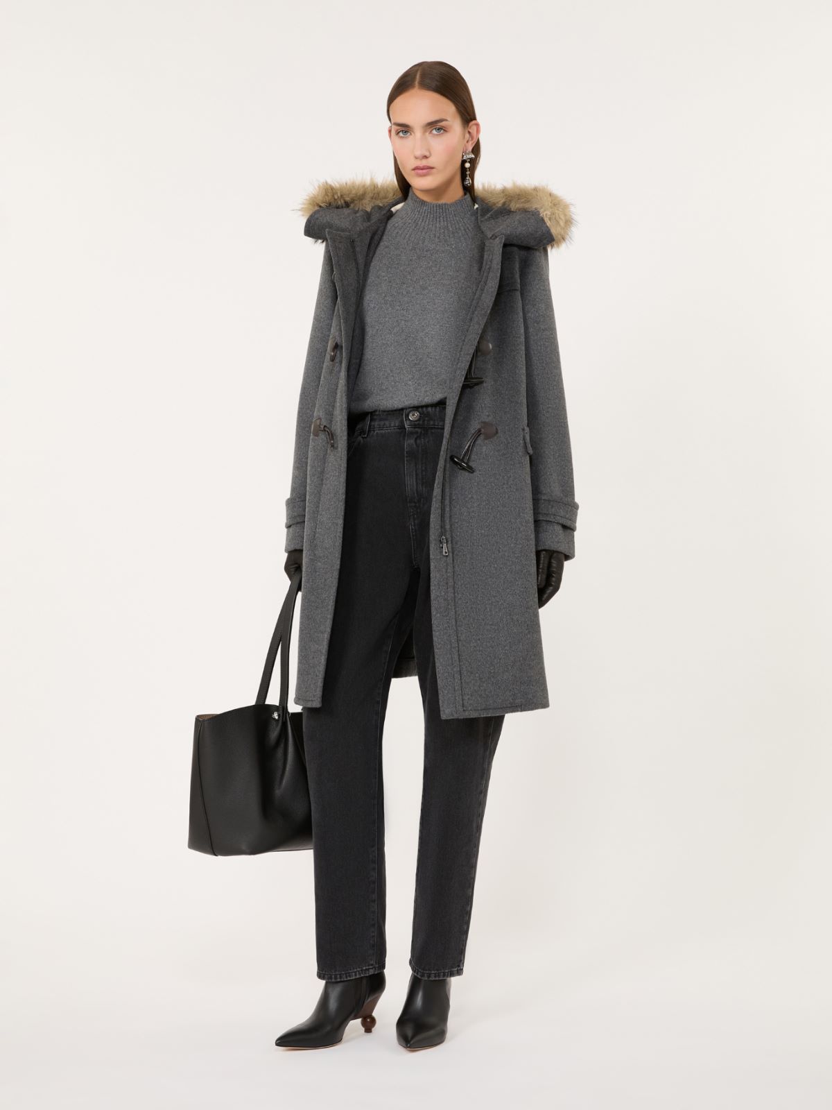 Double wool broadcloth coat + MEDIUM GREY - Max Mara