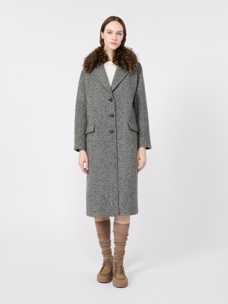 Midi wool tweed coat - BLACK WHITE - Max Mara - 2