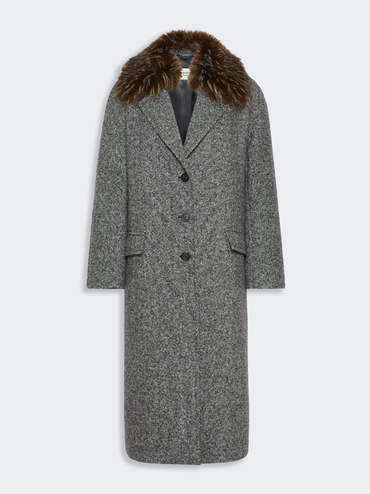 Midi wool tweed coat - BLACK WHITE - Max Mara - 5