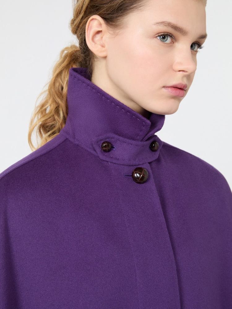 Wool-blend double fabric maxi cape - PURPLE - Max Mara - 4