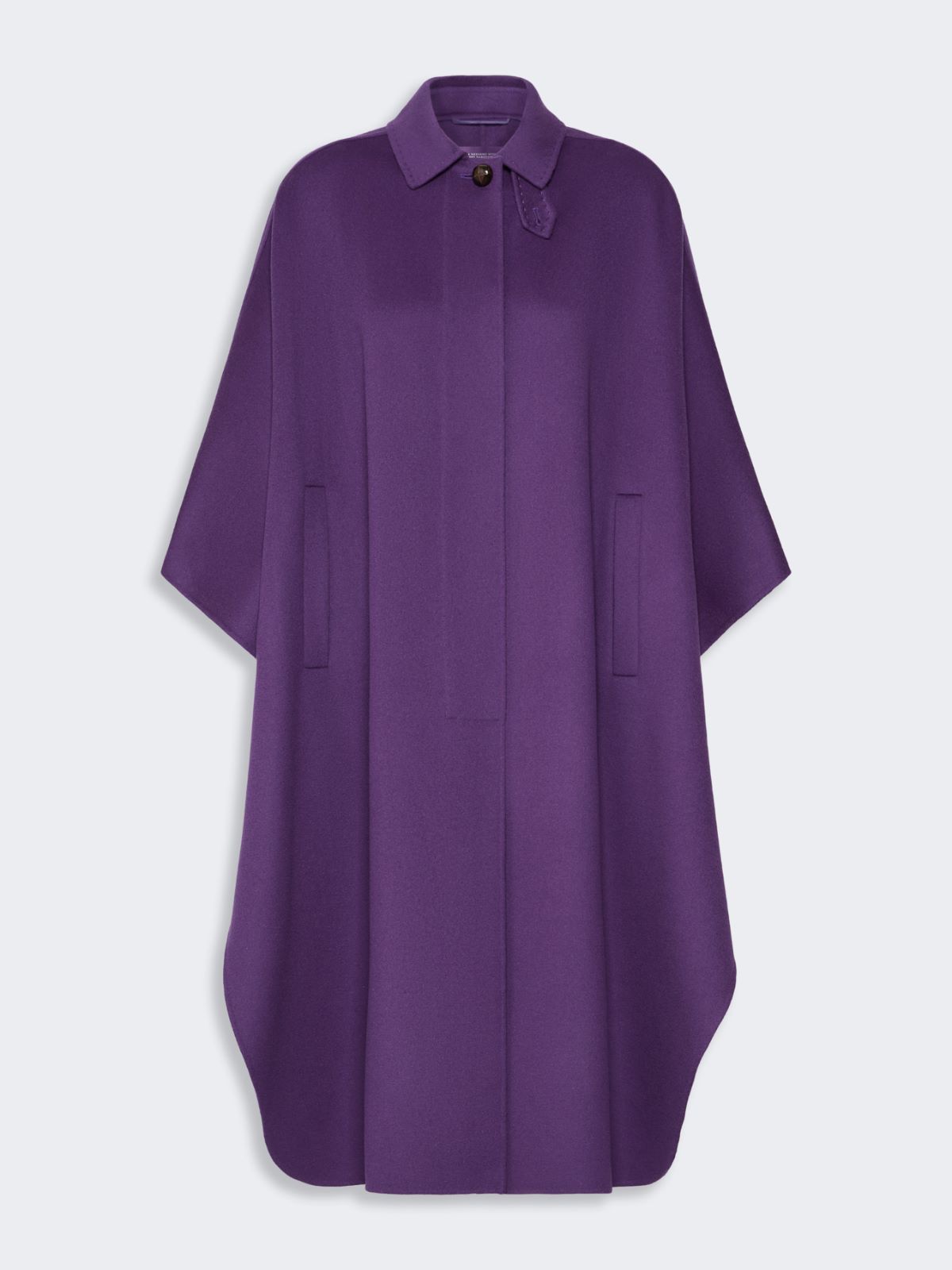 Wool-blend double fabric maxi cape - PURPLE - Max Mara - 5