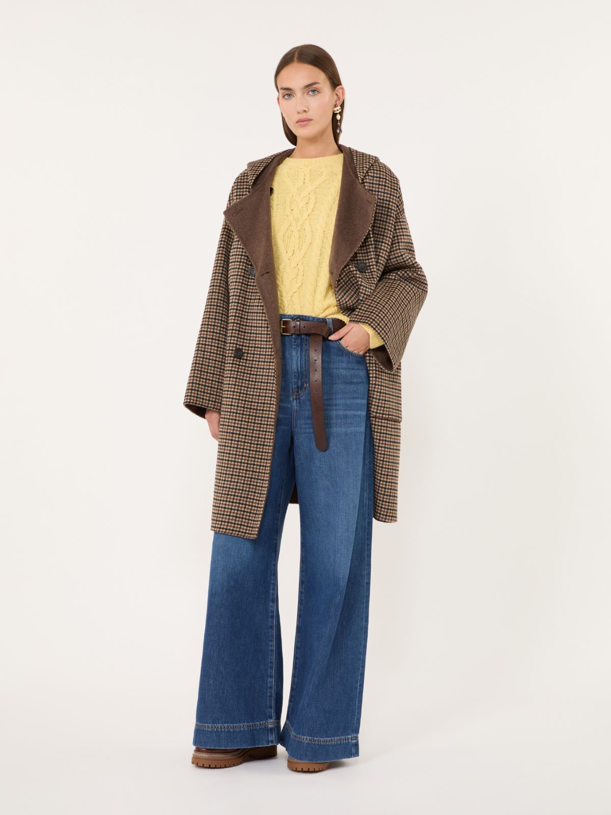 Double wool broadcloth coat + BROWN - Max Mara