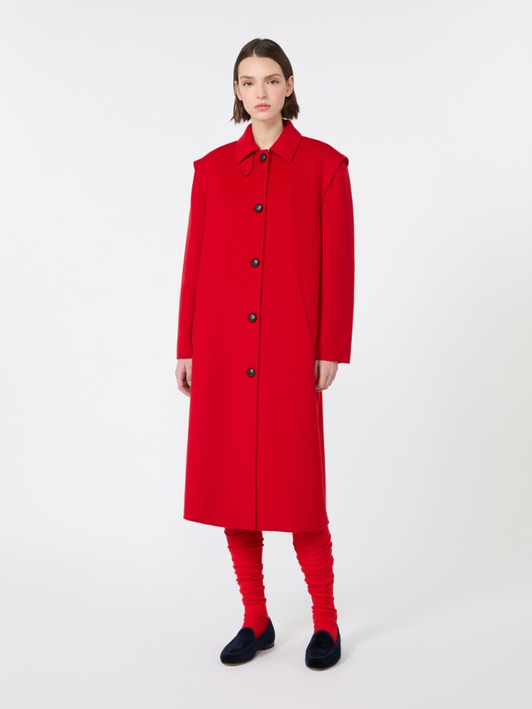 Double wool broadcloth coat - RED - Max Mara - 2