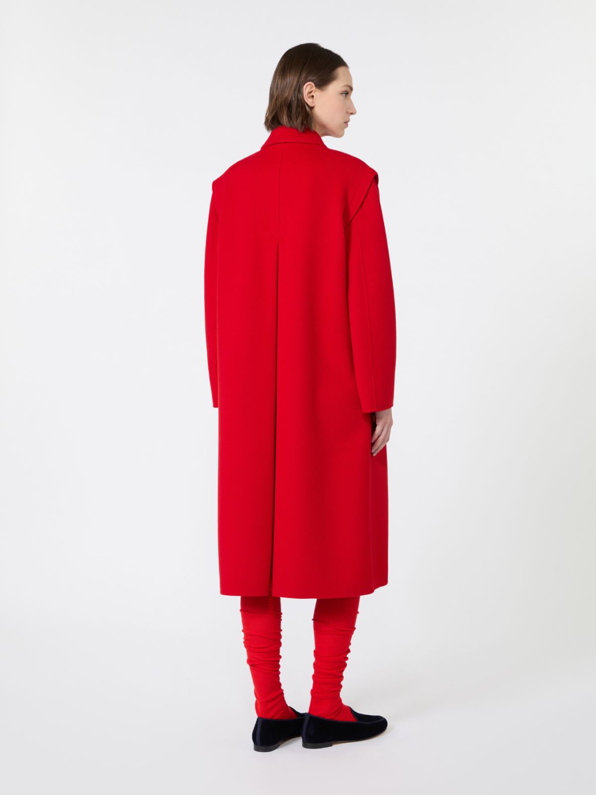 Double wool broadcloth coat - RED - Max Mara - 3