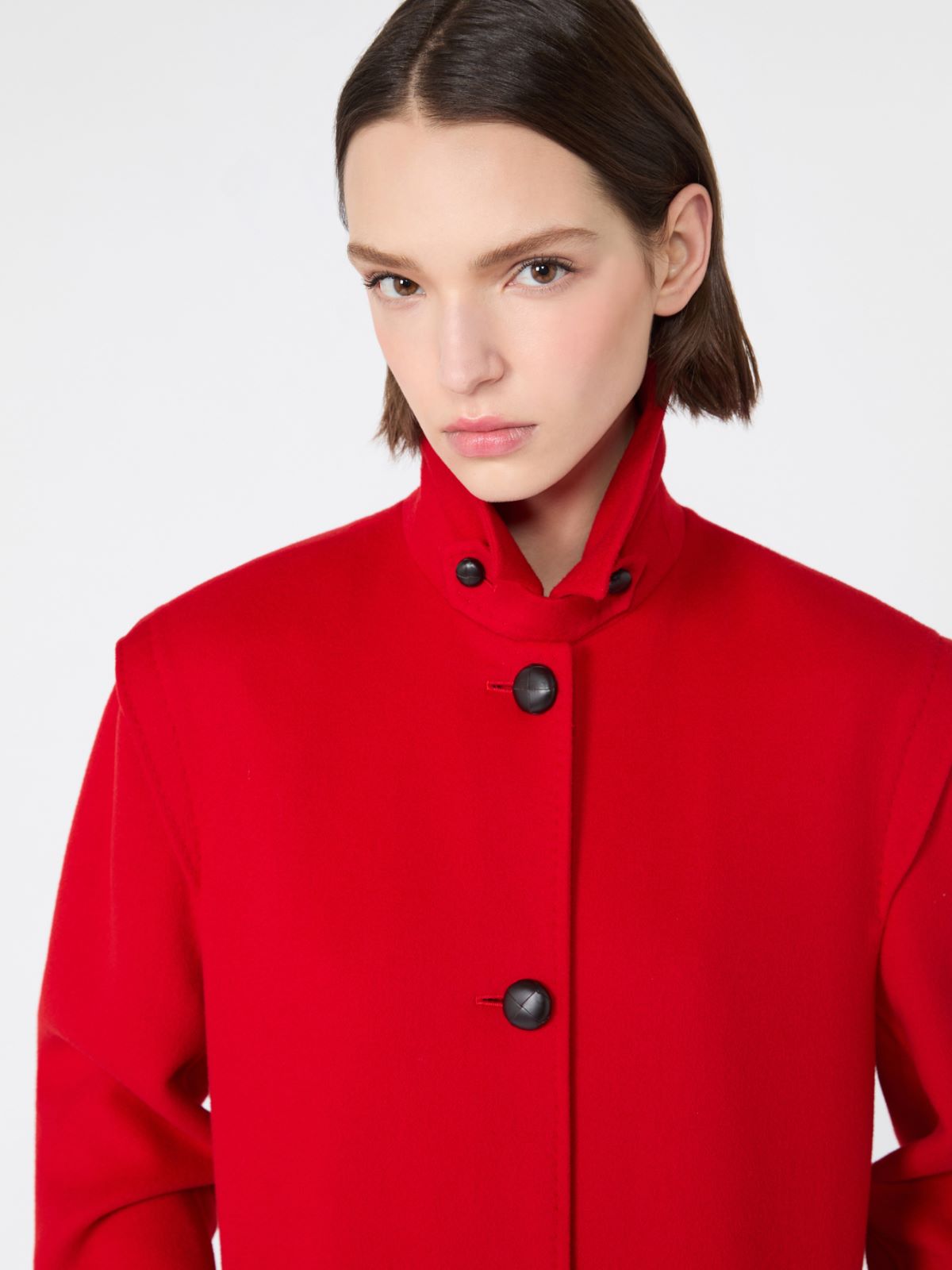 Double wool broadcloth coat - RED - Max Mara - 4