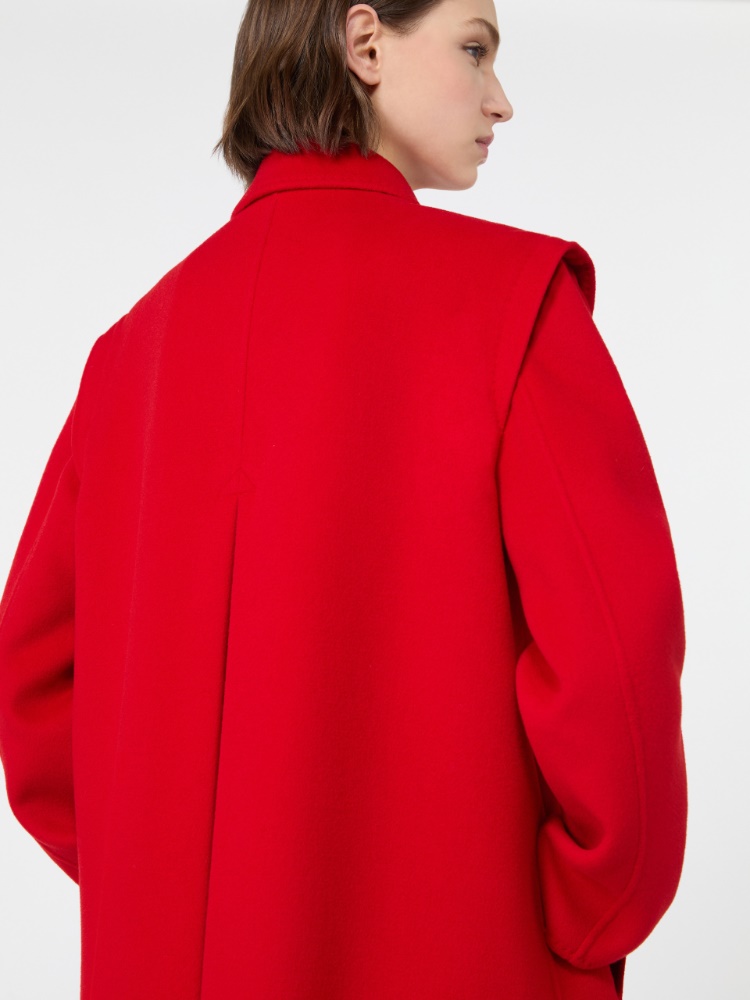 Double wool broadcloth coat - RED