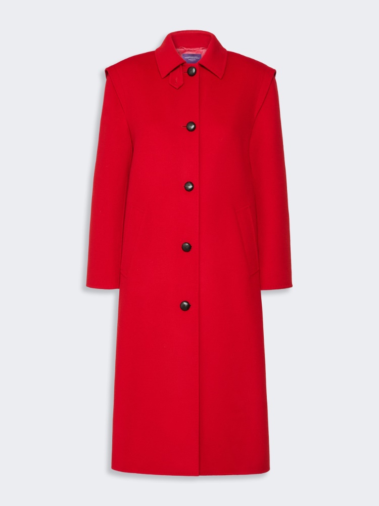 Double wool broadcloth coat - RED - Max Mara - 5