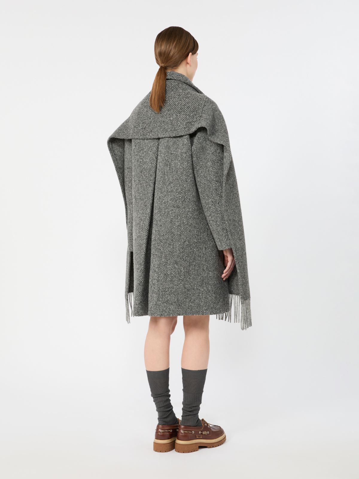 Wool-blend tweed coat - DARK GREY - Max Mara - 3