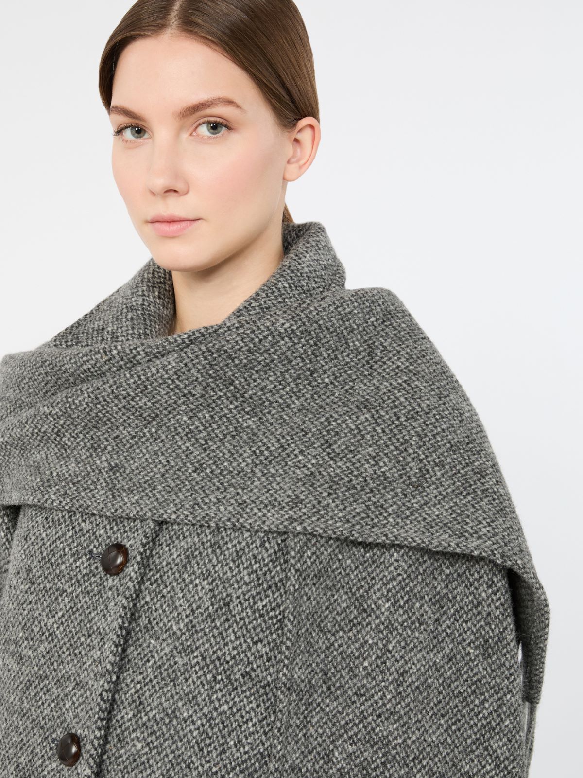 Wool-blend tweed coat - DARK GREY - Max Mara - 4