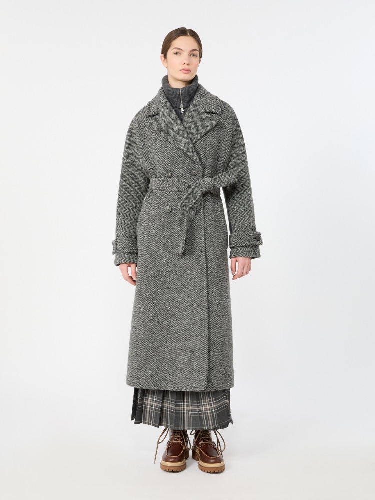 Long wool-blend tweed coat - DARK GREY - Max Mara - 2