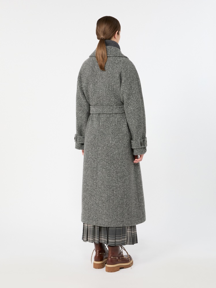 Long wool-blend tweed coat - DARK GREY - Max Mara - 3