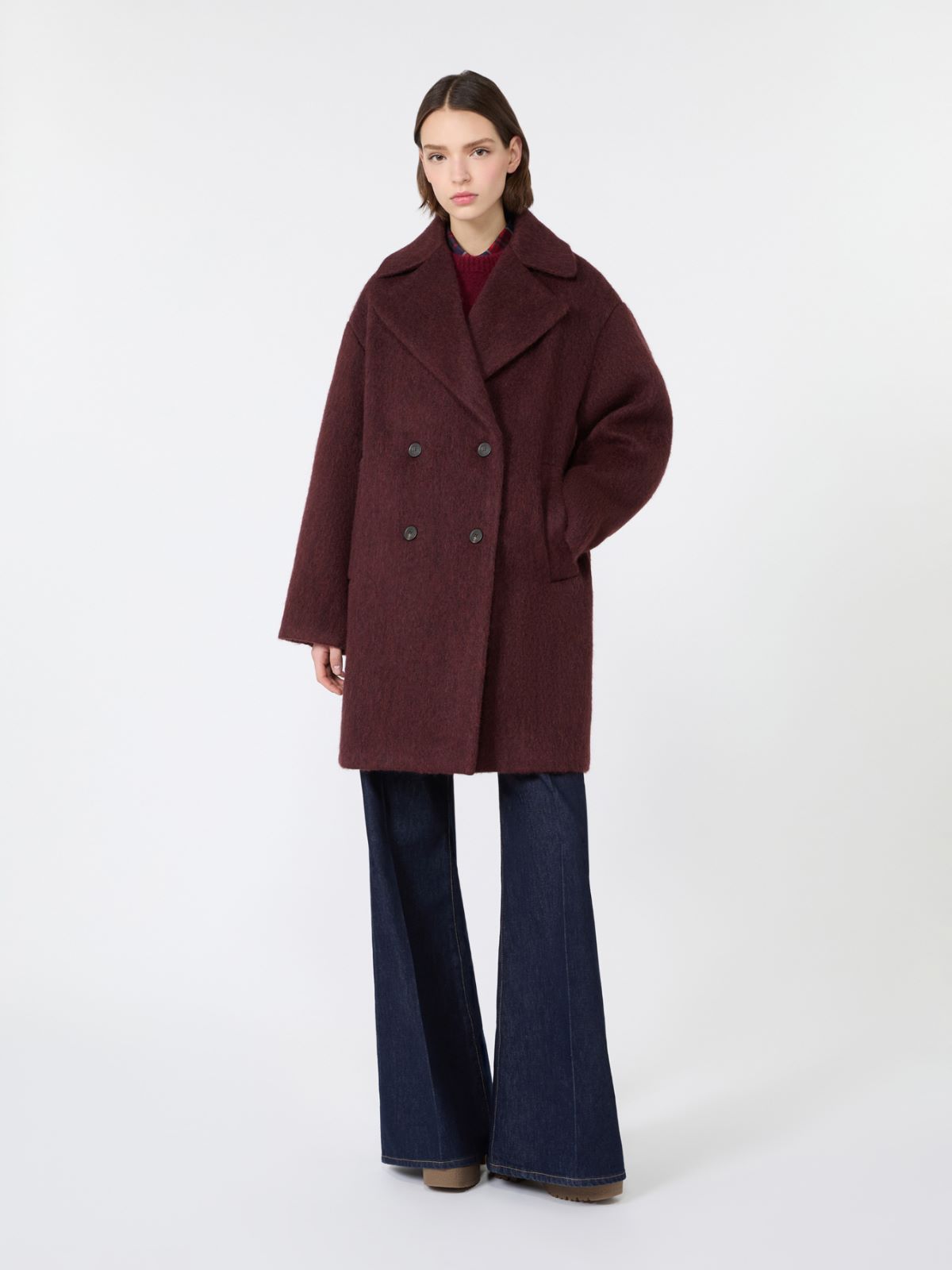 Wool and alpaca blend coat - BORDEAUX - Max Mara - 2