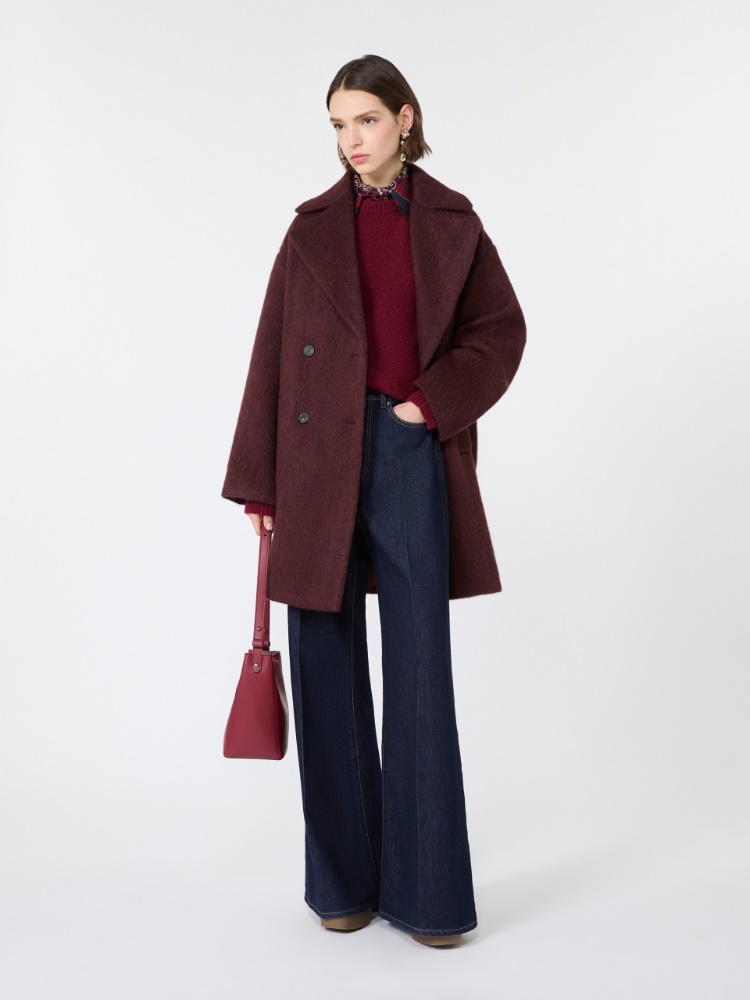 Wool and alpaca blend coat - BORDEAUX