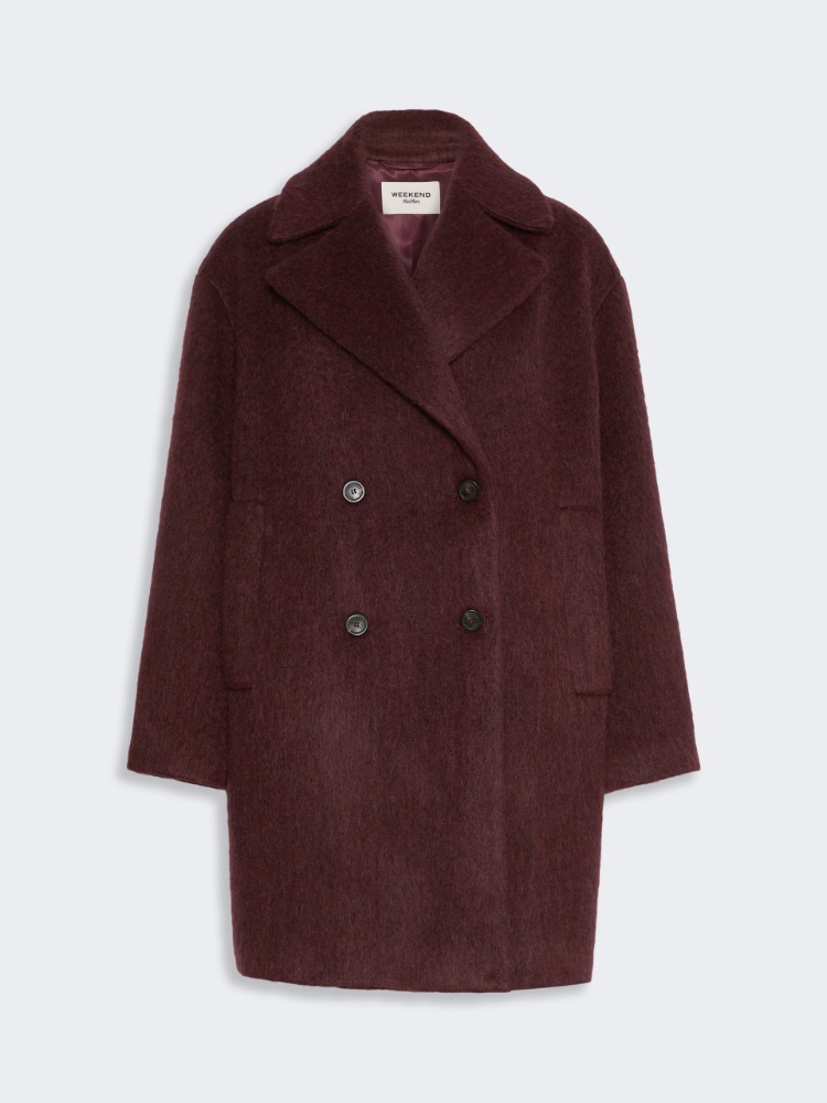 Wool and alpaca blend coat - BORDEAUX