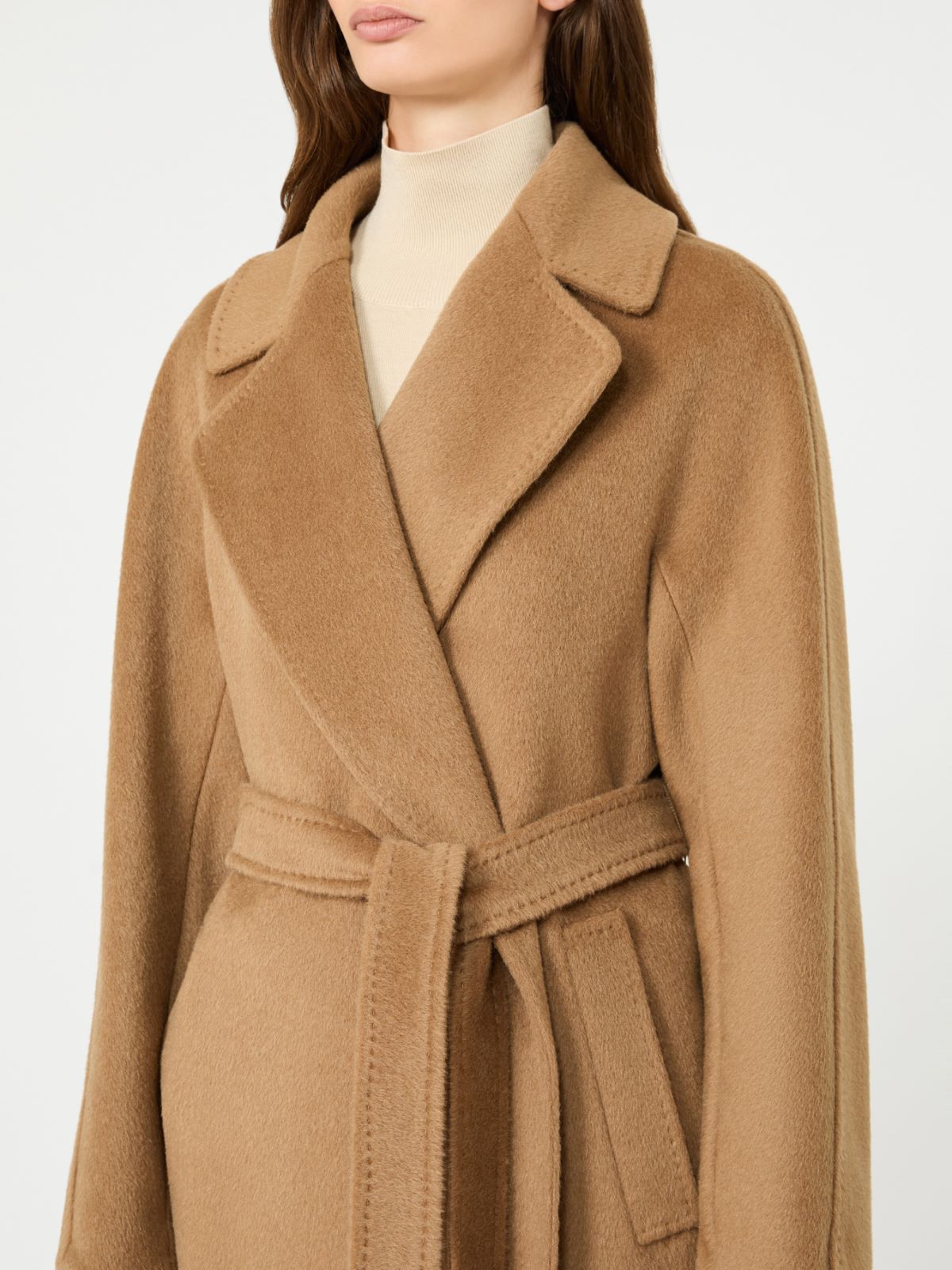 Wool and alpaca teddy coat - CAMEL - Max Mara - 4