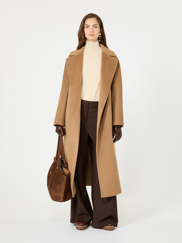 Wool and alpaca teddy coat - CAMEL