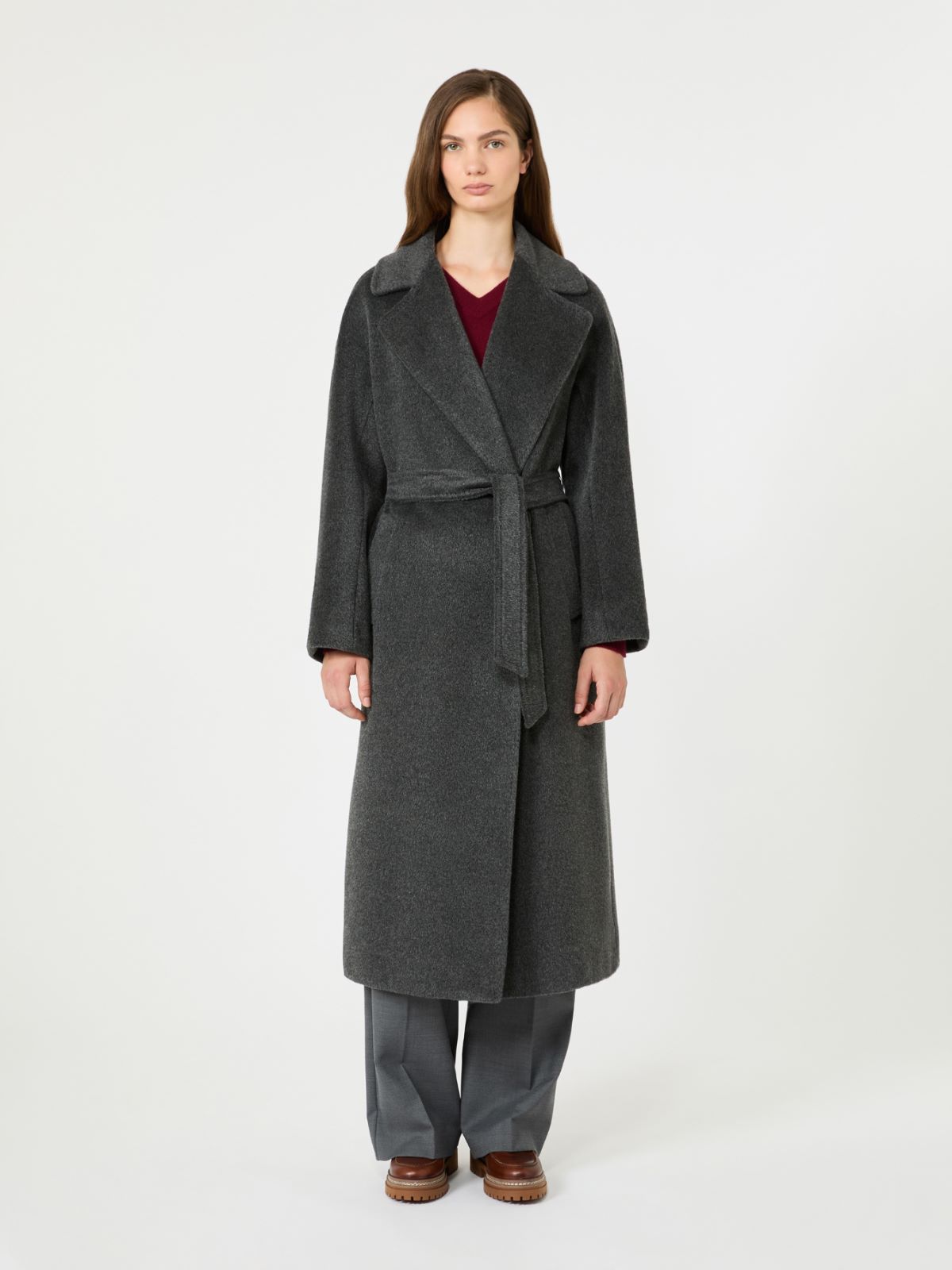Wool and alpaca teddy coat - DARK GREY - Max Mara - 2