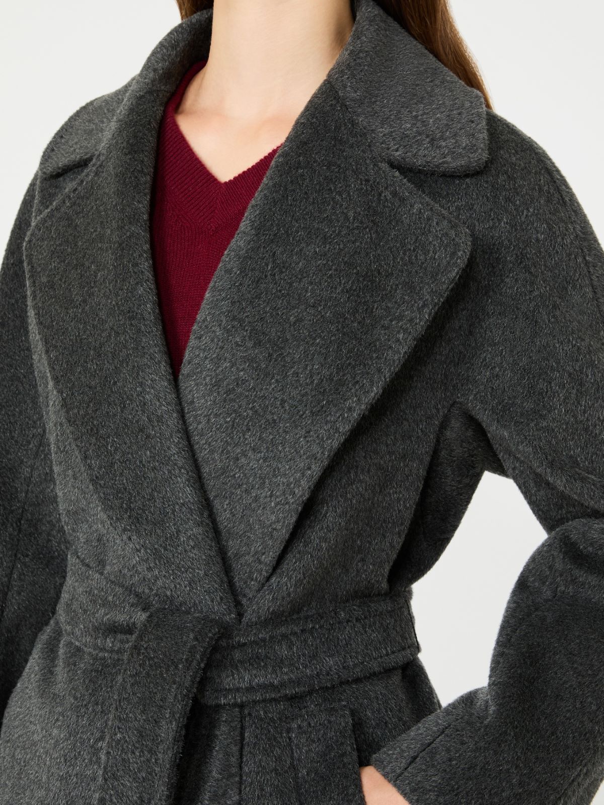 Wool and alpaca teddy coat - DARK GREY - Max Mara - 4