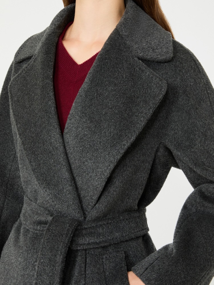 Wool and alpaca teddy coat - DARK GREY - Max Mara - 4