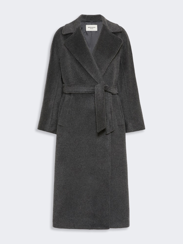 Wool and alpaca teddy coat - DARK GREY