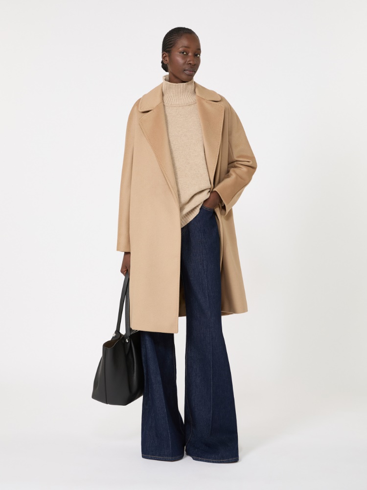 Wool wrap coat - CAMEL
