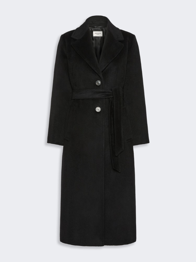 Wool and alpaca teddy long coat