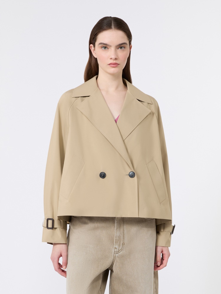 Short water-repellent canvas trench coat - BEIGE - 2