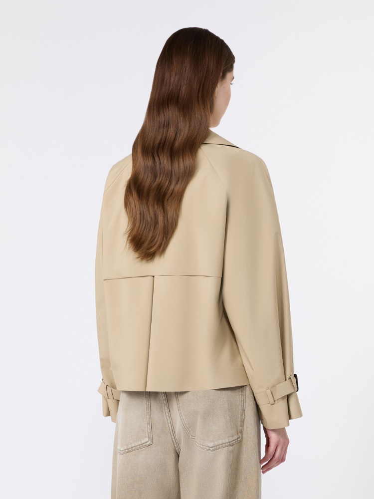 Short water-repellent canvas trench coat - BEIGE - 3