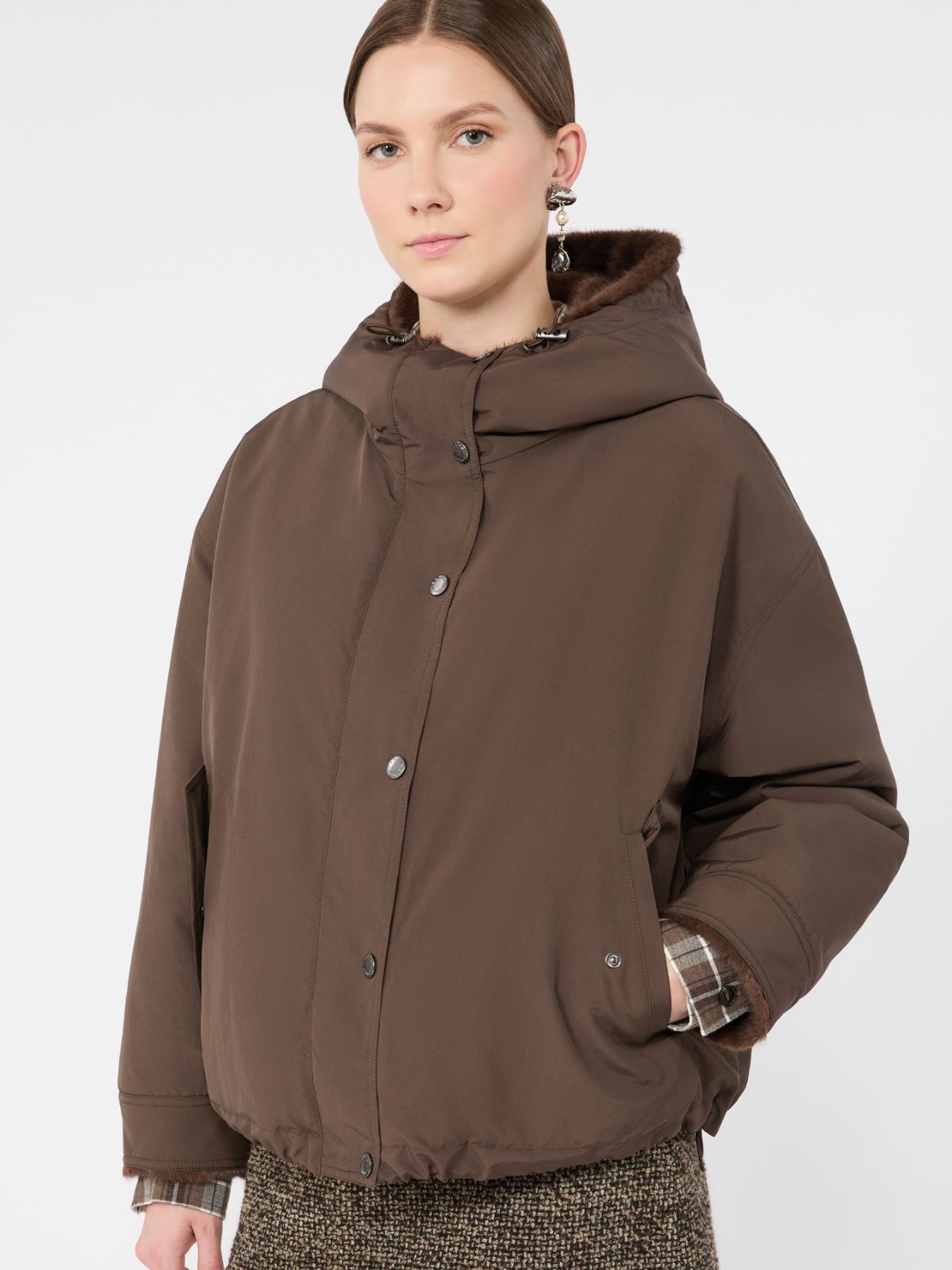 Water-repellent canvas jacket - BROWN - Max Mara - 4