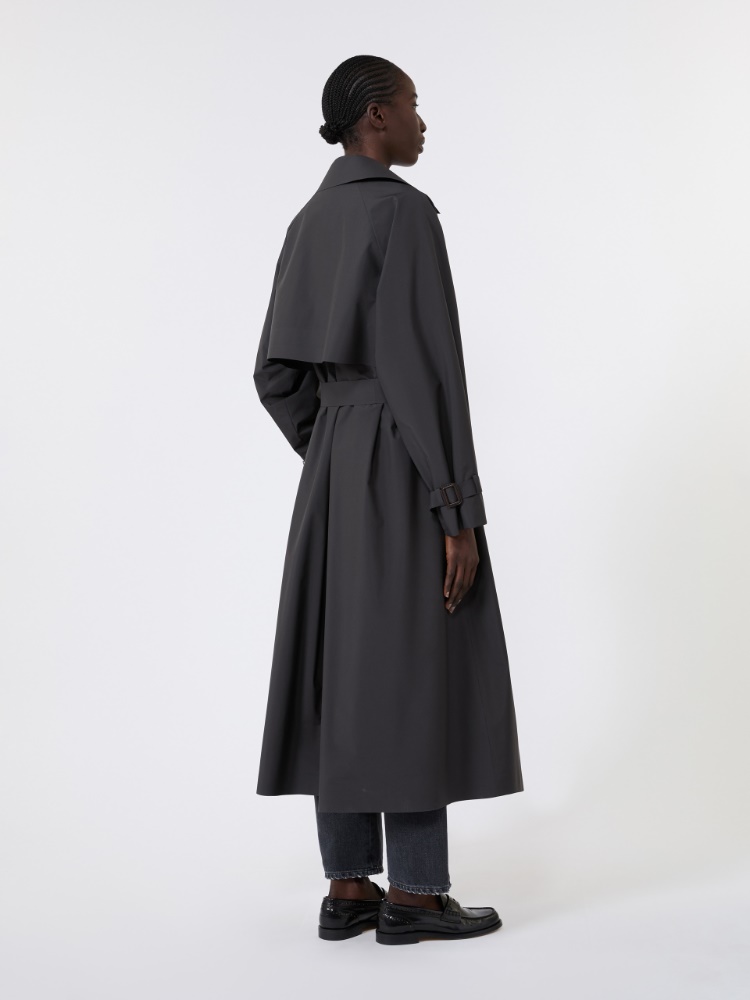 Long water-repellent technical canvas trench coat - BLACK - Max Mara - 3