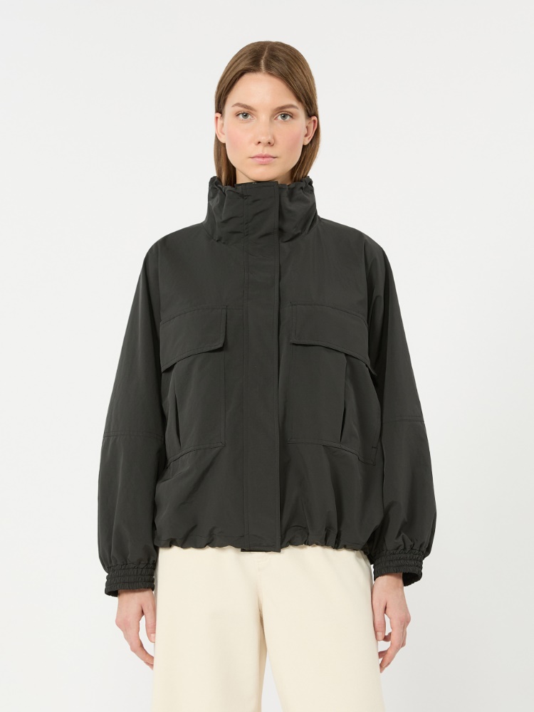 Washed water-repellent canvas jacket - BLACK - 2