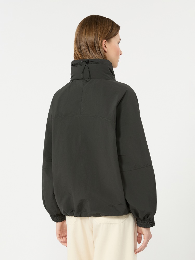 Washed water-repellent canvas jacket - BLACK - 3