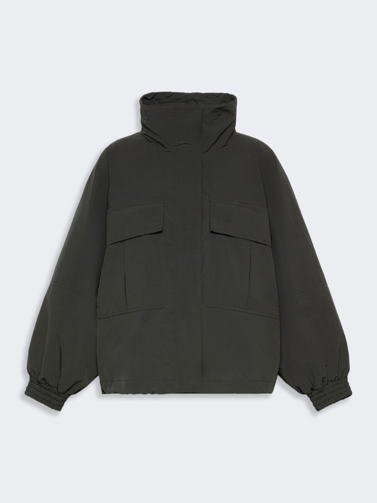 Washed water-repellent canvas jacket - BLACK - 5