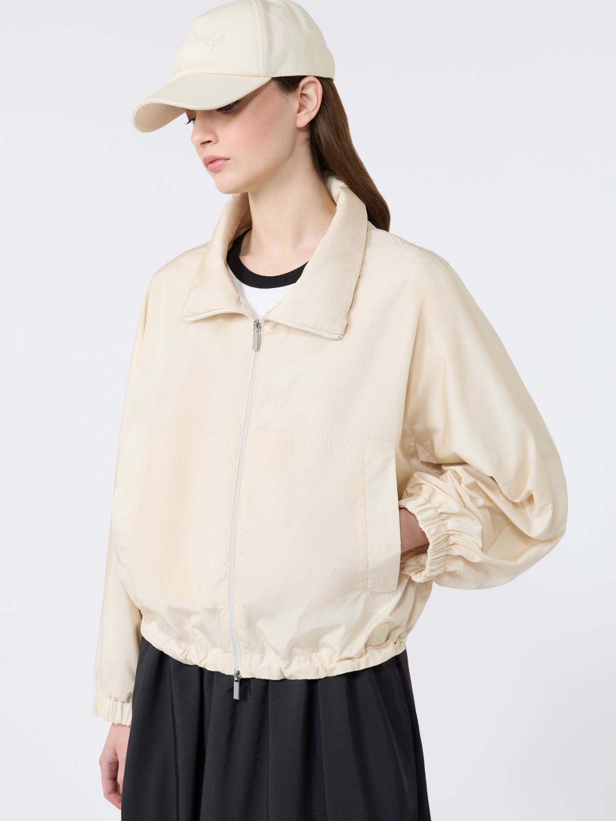 Water-repellent canvas windbreaker - IVORY - Max Mara - 4