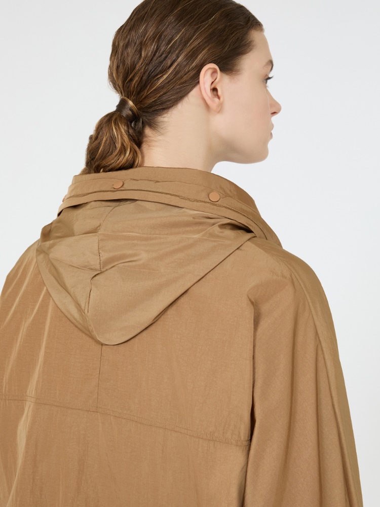 Water-repellent canvas windbreaker - TOBACCO